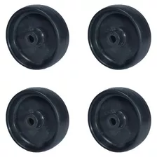 4 Ruedas Para Parillas Chulengos Polipropileno Negro 100mm