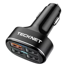 Tecknet Cargador Usb De Coche De 54 W 4 Puertos Usb Adaptado