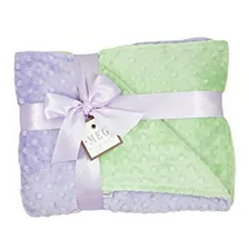 Meg Original Lavanda Y Verde Minky Dot Manta Para Cuna Para 