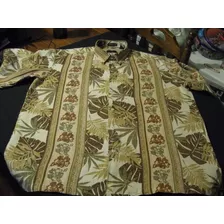 Camisa Guayabera Hawaiana De Lino-rayon Van Heusen Talla Xl