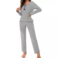 Pijama De Mujer Otoño Invierno Ropa De Dormir Conjunto Dama