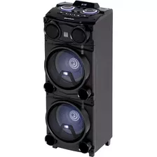 Torre Som Gradiente 1800w Black Bass Bluetooth 2x Woofers