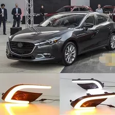 Bisel Led Drl Mazda 3 2017 2018 Blanco Ambar