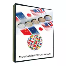 Álbum Fichário Comporta 630 Moedas Internacionais Do Mundo