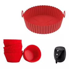 Kit Air Fryer 12 Forminhas Cup Cake + Forma De Silicone 