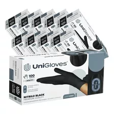 Luva Procedimento Nitrílica Preta Black Kit 1000un Unigloves Cor Preto Tamanho Pp