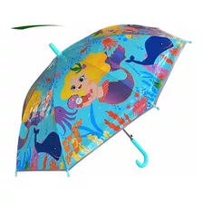 Sombrinha Guarda Chuva Sereia Automático Infantil Menina