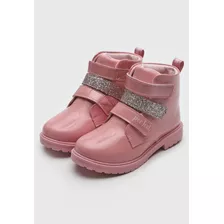 Bota Feminina Infantil Klin Mini Rock Rosa 22/27 Calce Fácil