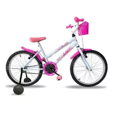 Bicicleta Infantil Feminina Com Rodinha Aro 20 Bella 2023 Cor Branco