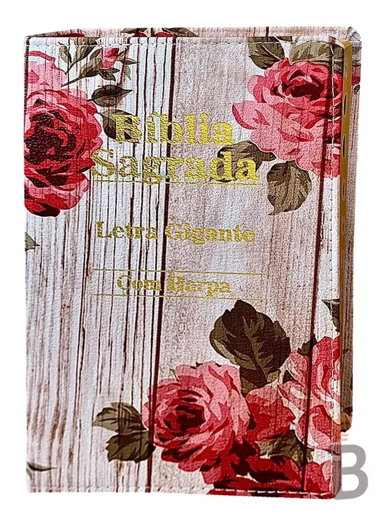 Bíblia Letra Gigante Romantic Luxo Com Harpa 14x21cm
