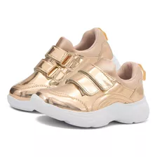 Tenis Niña Moda Deportivo Tropicana Ligero Oro Glitter 18-26