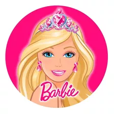 Painel Redondo Barbie Sublimado 1,20m X 1,20m
