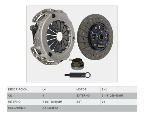 Kit Clutch Toyota Tacoma 2.4 L 1995 - 2004 Foto 2