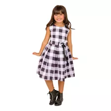 Vestido Infantil Xadrez Caipira Moda Evangélica Festa Junina