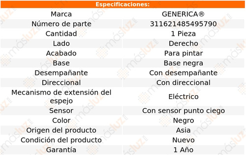 1- Espejo Derecho Elect Sonata 2015/2017 Genrica Foto 2