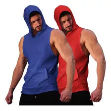 Coofandy Men`s 2 Pack Workout Camisetas Sin Mangas Con Capuc