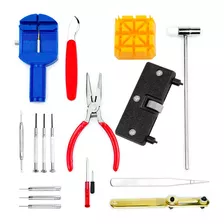 Kit Conserto Relógios 16 Peças + Chave Para Remover Fundo