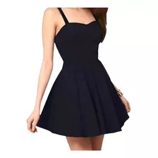 Vestido Feminino Verão 2024 Moda Blogueira Preto Suplex