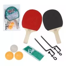 Kit Ping Pong Tênis De Mesa 2 Raquetes E 3 Bolinhas + Rede