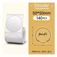 Etiqueta Circular 50x50mm Transparente Niimbot B1/b21/b3s