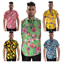 Camisas Hawaiana Rotula Pack X 5 Hombre Manga Corta 38 Al 48