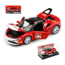 Lzl Ferrari Sf90 Stradale Miniatura Metal Carro Com Luzes E