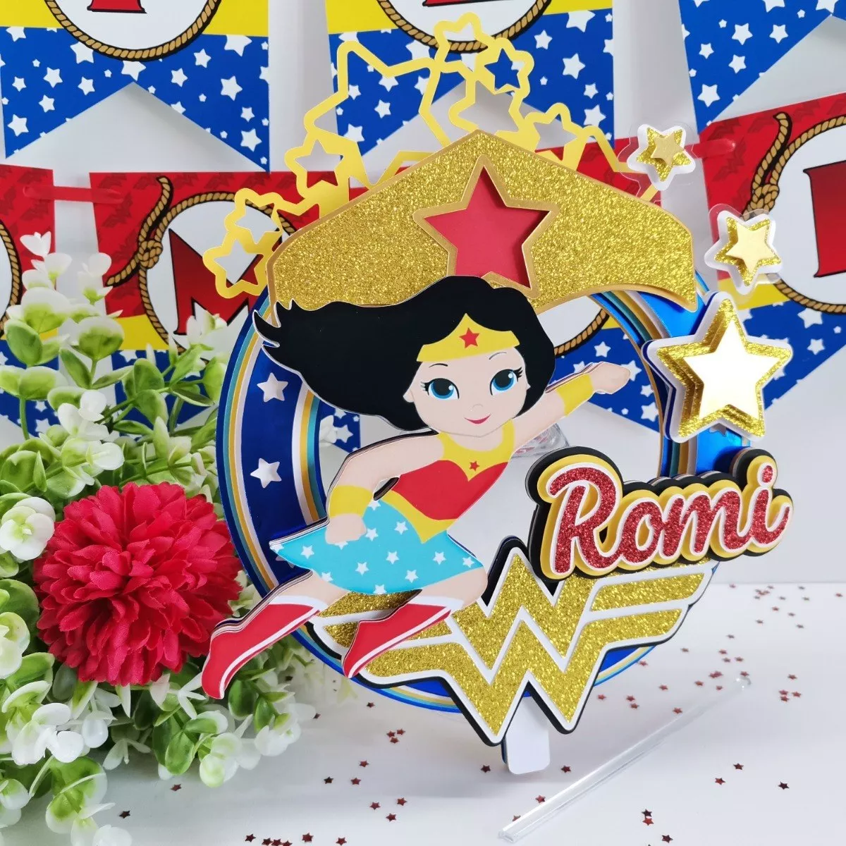 Cake Topper Para Torta Mujer Maravilla Wonder Woman