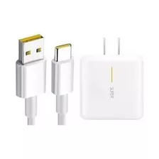 Cargador Oppo 65w Carga Super Vooc / Cable Tipo C Blanco