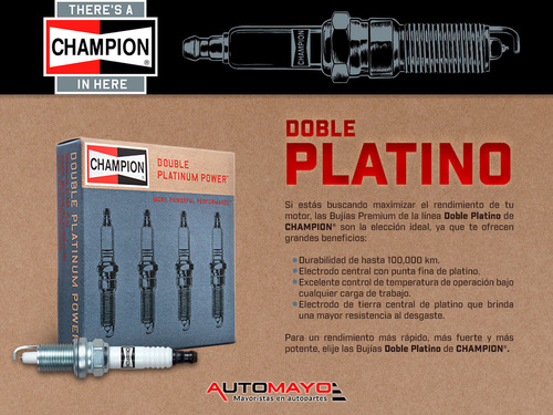 Kit 4 Bujas Doble Platino Champion Rocky 1.6l 4 Cil 90-92 Foto 4