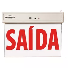 Placa Sinalização De Saída Led Face Dupla Vermelha 1w Blumen Cor Branco