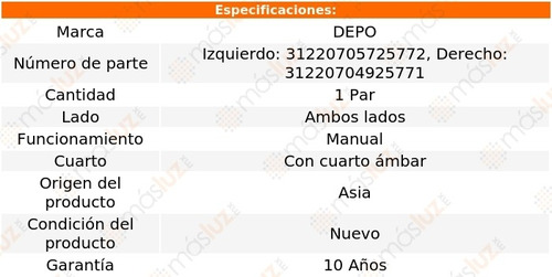 Kit Faros Delanteros Manual C/cto Ambar P/halog L200 08/15 Foto 4