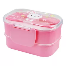 Pote P/ Lanche De 2 Andares Infantil Bebê 400ml Cor Pote Para Lancheira Rosa