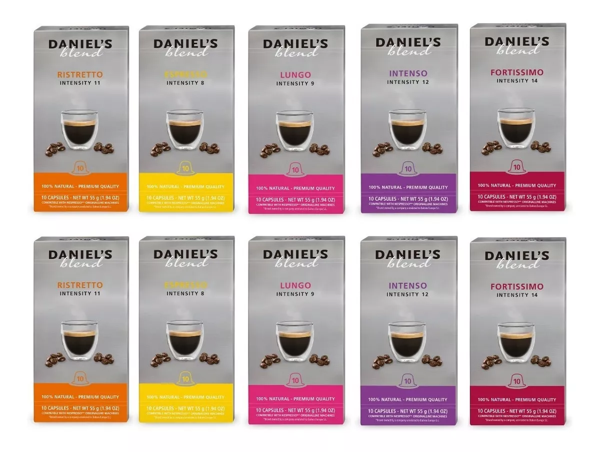 10 Cajas Café Para Nespresso Daniel's Blend Mix 5 Variedades