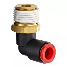 Acople Rapido Racord Conector Codo 1/8 Npt Tubo 3/8 3d