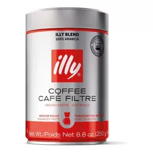 Cafe Illy, Molido Filtro, Blend 100% Arábica, 250grs, Italia