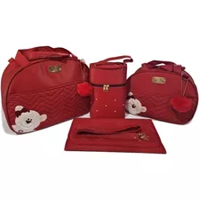 Kit Bolsas De Bebê Bolsa Maternidade Vermelho 4 Pcs