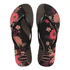 Chinelo Sandália Feminino Havaianas Slim Organic - Preto