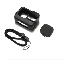 Capa De Silicone Câmera + Tampa Lente Gopro Hero 9 Black 