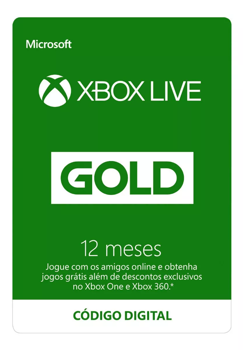 Xbox Live Gold 12 Meses Codigo 25 Digitos Br