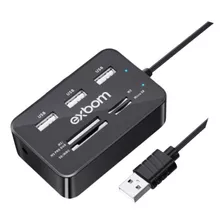 Hub Usb 2.0 Com Leitor De Cartão 7x1 Exbom Sd Micro Pro Duo