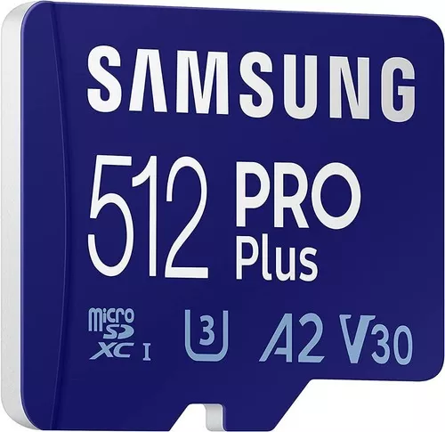 Samsung Pro Plus 512gb 4k U3 A2 V30 160mb/s + Adaptador Sd