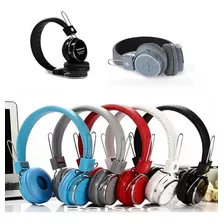 Fone De Ouvido Bluetooth Sem Fio Headphone Wireless Fm Usb Cor Azul