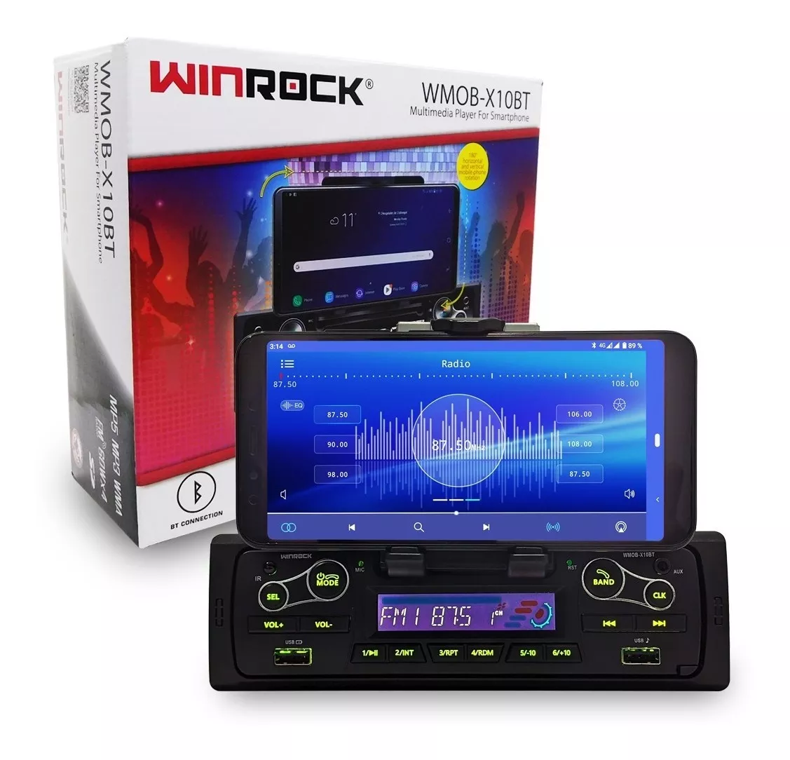 Radio Carro Winrock X10bt Para Celular Bluetooth/ Usb/ Fm/ 