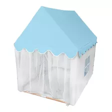 Carpa Casa Infantil Madera Cubierta De Tela Celeste