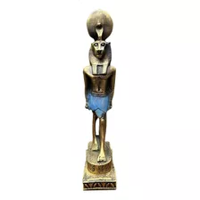 Estátua Deus Sekhmet - Decoração Em Resina Egípcia Cor Dourada