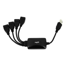 Hub Usb De 4 Puertos Usb 2.0 P/ Pc Plug And Play Centro Color Negro