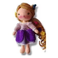 Amigurumi Muñeca Princesa Rapunzel Tejida A Mano 30cms