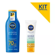 Kit Protetor Solar Nivea Sun Fps70 200ml + Facial 50ml