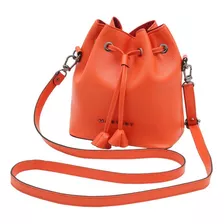 Bolsa Feminina De Couro Bovino Transversal Mariart Mini Jade Cor Orange