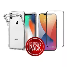 Protector + Vidro 9d Full Cover iPhone XS Max Antishock Case